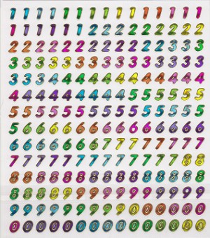 Buchstaben / Zahlen 9 mm multicolor