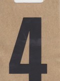 Zahl "4", schwarz